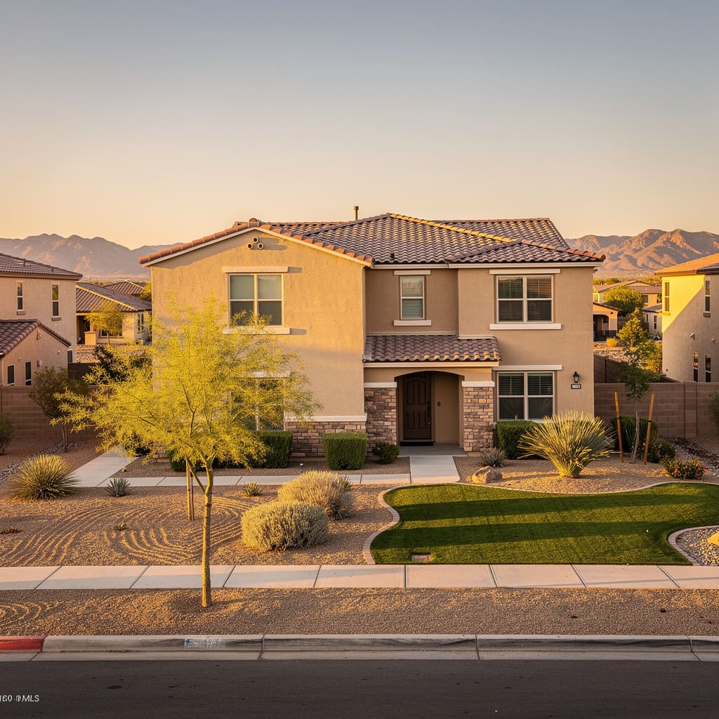 A Studio McGee-style luxury home exterior in Peoria, AZ — Salt and Slate Cleaning Company
