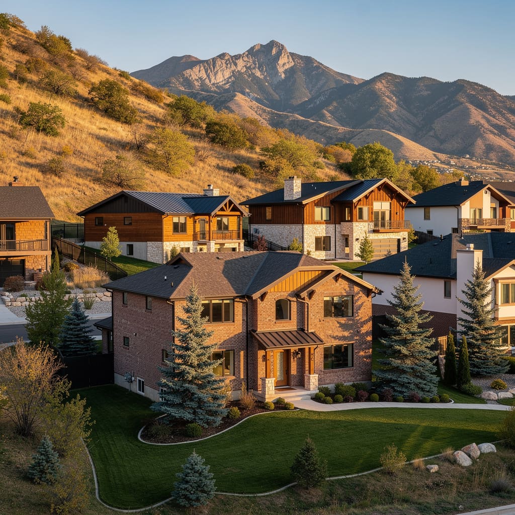 A Studio McGee-style luxury home exterior in Cottonwood Heights, UT — Salt and Slate Cleaning Company