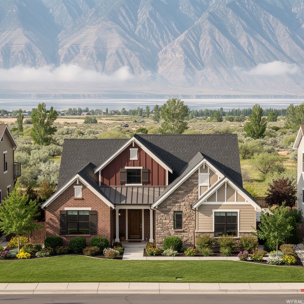 A Studio McGee-style luxury home exterior in Farmington, UT — Salt and Slate Cleaning Company