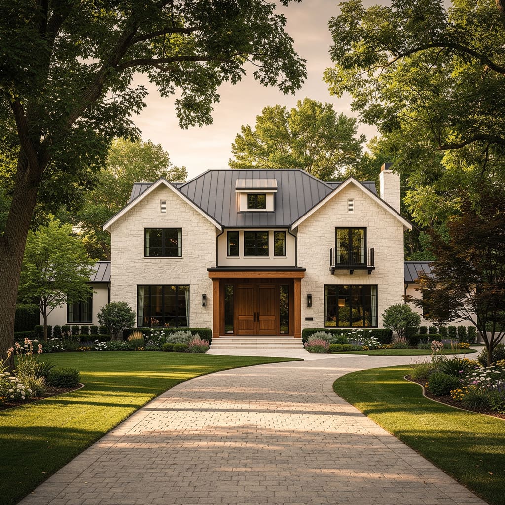 A Studio McGee-style luxury home exterior in Holladay, UT — Salt and Slate Cleaning Company