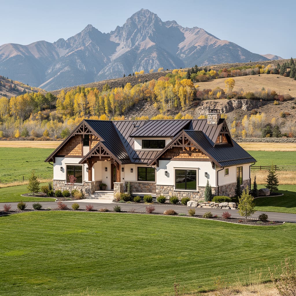 A Studio McGee-style luxury home exterior in Midway, UT — Salt and Slate Cleaning Company