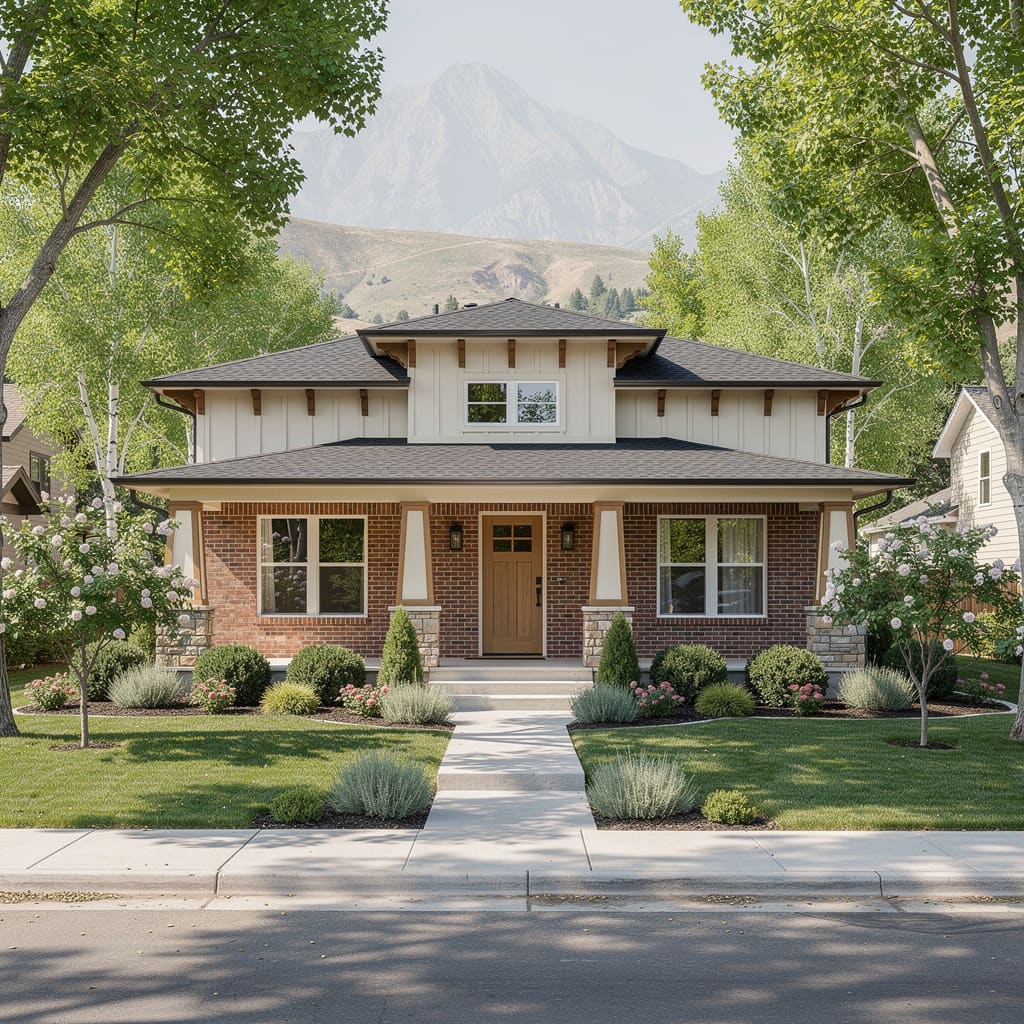 A Studio McGee-style luxury home exterior in Pleasant Grove, UT — Salt and Slate Cleaning Company