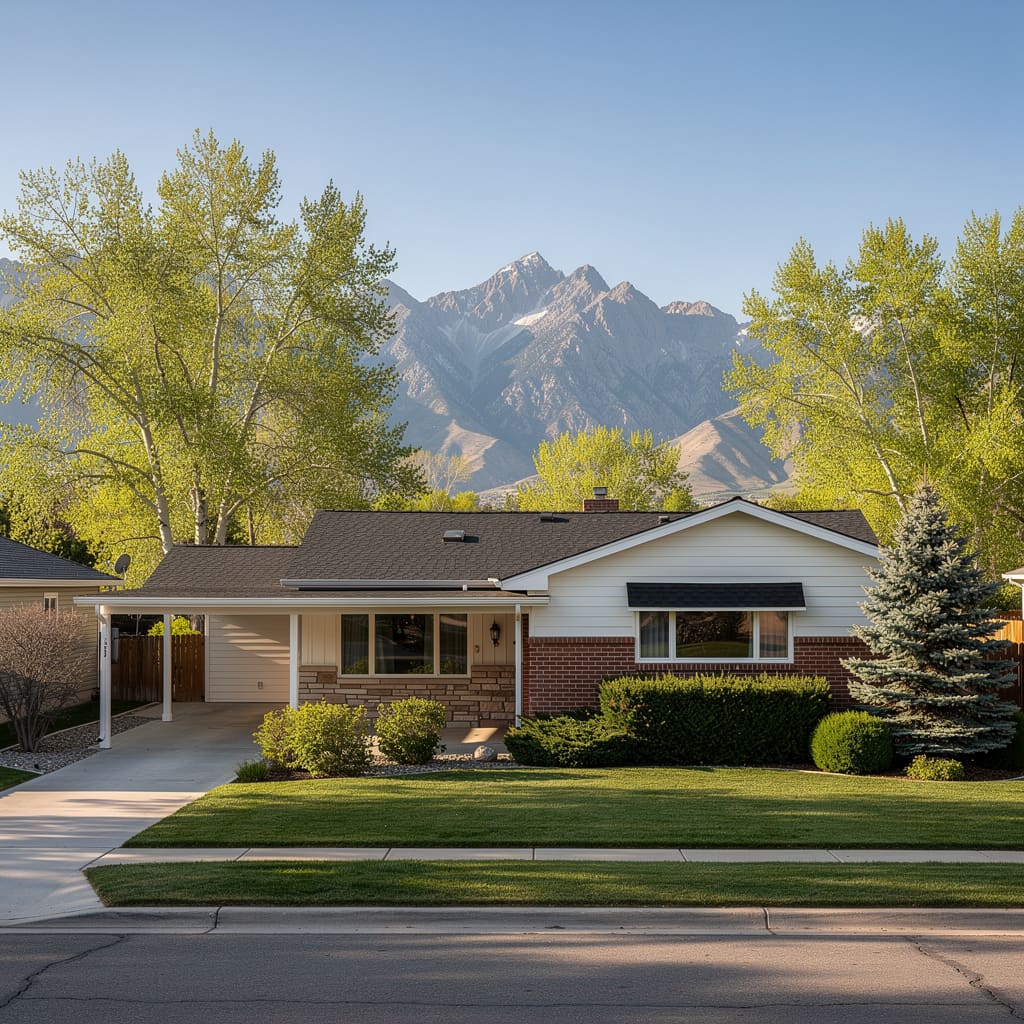 A Studio McGee-style luxury home exterior in Taylorsville, UT — Salt and Slate Cleaning Company
