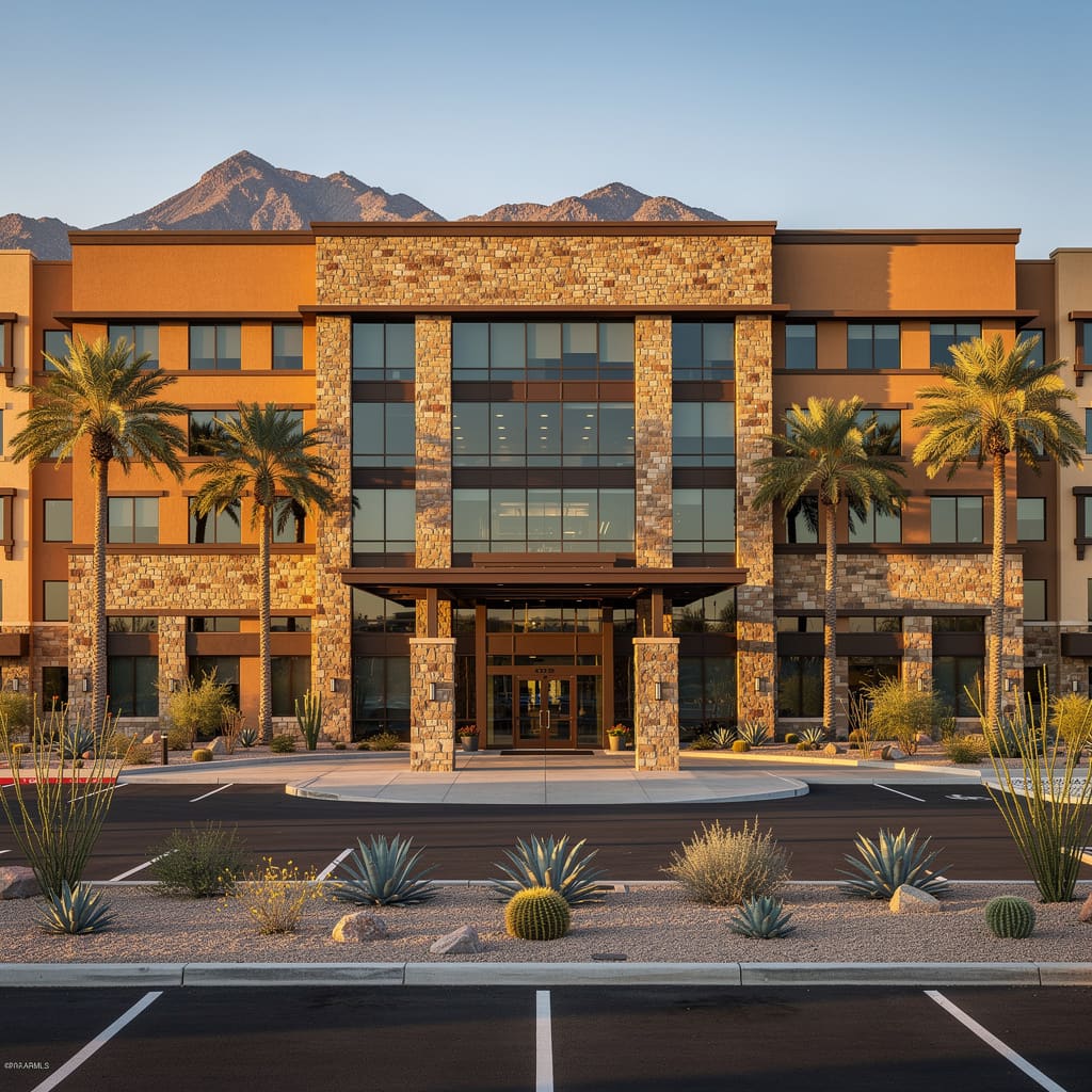 Upscale commercial building exterior in Glendale, AZ — representative of the facilities Salt and Slate serves in the area
