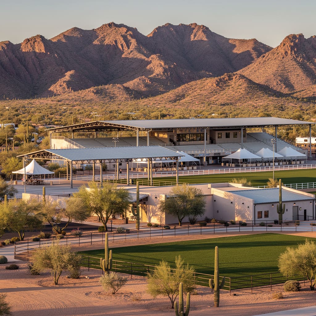 A Studio McGee-style luxury home exterior in the WestWorld neighborhood of Scottsdale, AZ — premium home cleaning by Salt and Slate