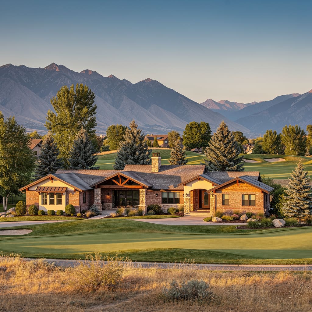 A Studio McGee-style luxury home exterior in the Willow Creek neighborhood of Cottonwood Heights, UT — premium home cleaning by Salt and Slate