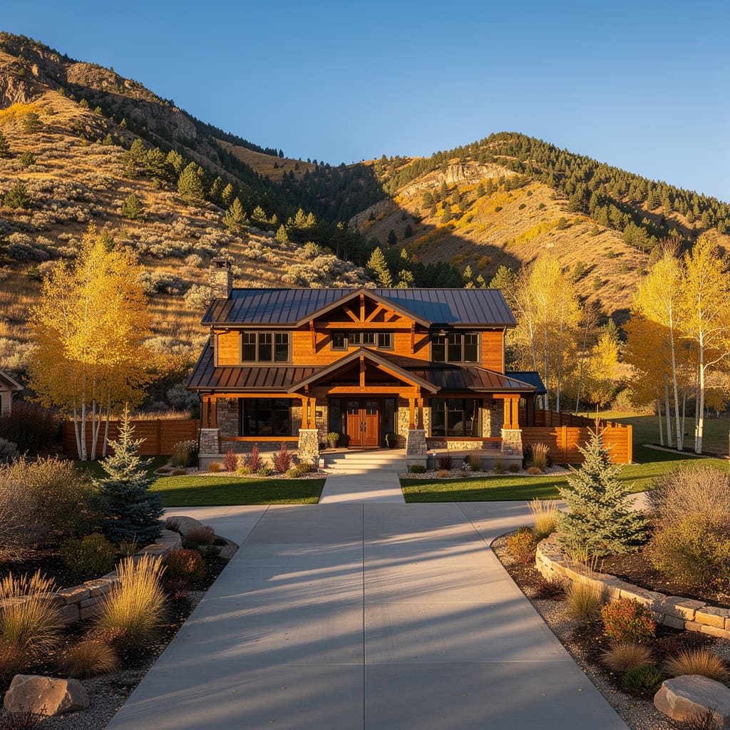 A Studio McGee-style luxury home exterior in the Bear Canyon neighborhood of Draper, UT — premium home cleaning by Salt and Slate
