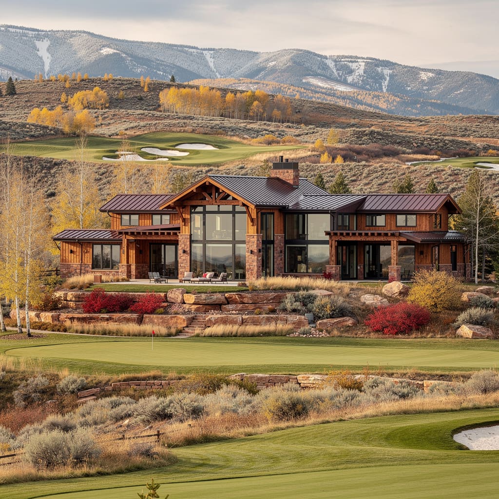 A Studio McGee-style luxury home exterior in the Red Ledges neighborhood of Heber City, UT — premium home cleaning by Salt and Slate