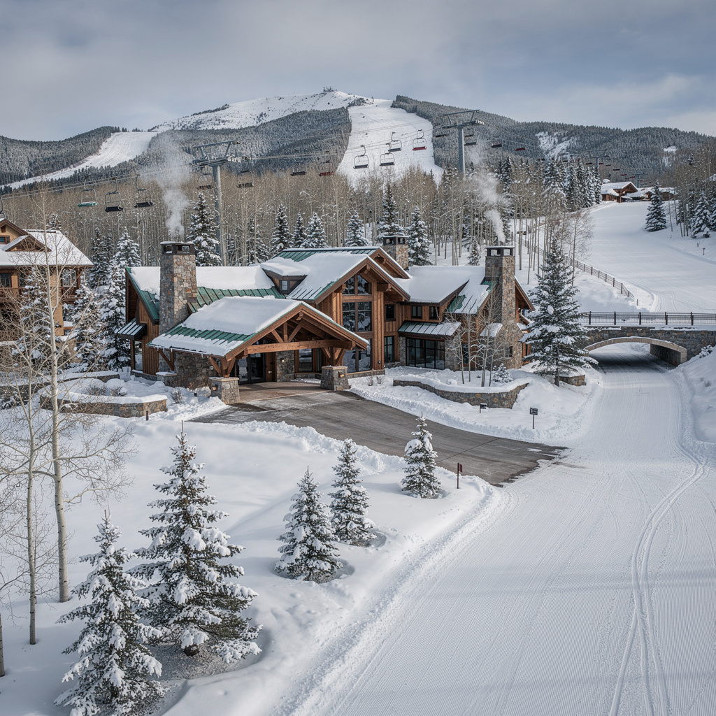 A Studio McGee-style luxury home exterior in the Bald Eagle Club neighborhood of Park City, UT — premium home cleaning by Salt and Slate