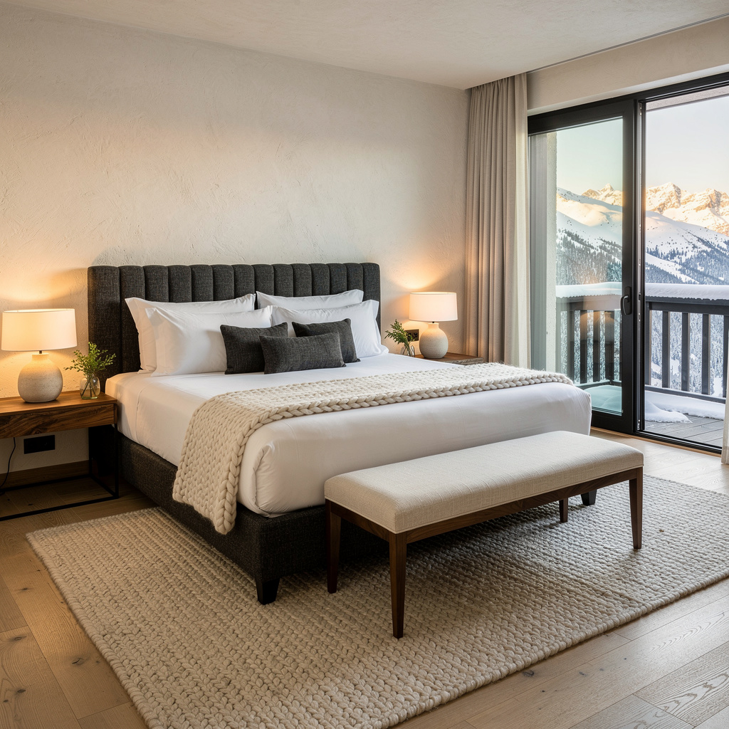 Studio McGee-style primary bedroom reset between guests — airbnb & rental cleaning in Boulder City, NV by Salt and Slate